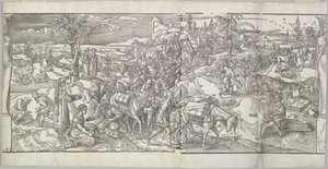 A passagem de uma caravana do friso Ces Moeurs et fachons de faire de Turcz Customs ..., 1553. de Unbekannt
