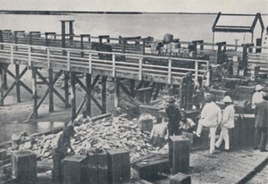 A indústria de pesca de pérolas - Shell de embalagem, 1923. de Unbekannt