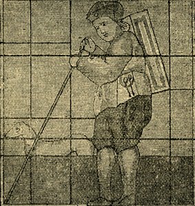 O Pedlar e seu cão, anteriormente na Igreja de Lambeth, c1878. de Unbekannt
