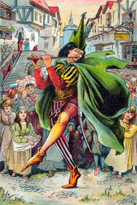 O flautista de flauta levando os filhos de Hamelin, c1899 de Unbekannt