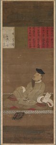 O poeta Kakinomoto no Hitomaro, c. 1300-1350. de Unbekannt