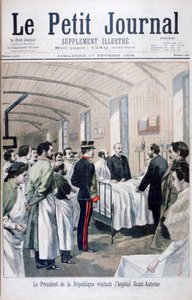 O Presidente da República, Felix Faure, visitando o Hospital Saint-Antoine, Paris, 1895 de Unbekannt