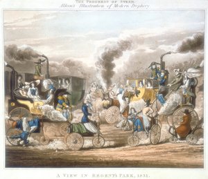 O progresso do Steam. Uma vista em Regents Park, 1831, 1828 de Unbekannt