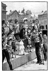 A rainha distribuindo a medalha da Criméia, desfile de cavaleiros, Londres, c1850s, 1888 de Unbekannt