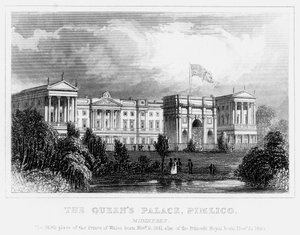 The Queens Palace, Pimlico, Londres, c1840s de Unbekannt
