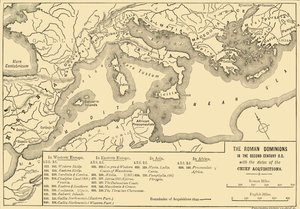 Os Domínios Romanos no século II aC, com as datas das principais aquisições, 1890. de Unbekannt