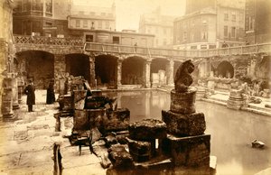 Os banhos romanos, Bath, século XIX de Unbekannt