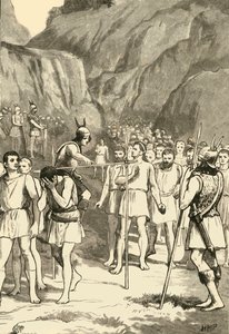 Os romanos passando sob o jugo em Caudine Forks, 1890. de Unbekannt