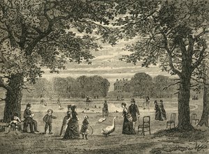 A lagoa redonda, jardins de Kensington, c1876. de Unbekannt