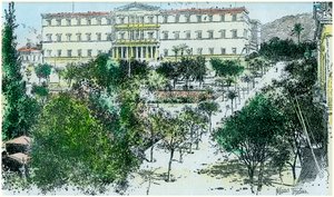 O Palácio Real, Atenas, Grécia, c1890 de Unbekannt
