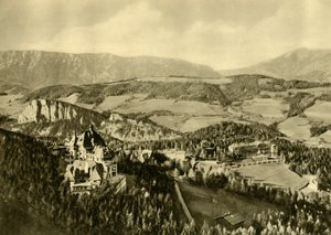 O Schneeberg e a cordilheira Rax, Semmering, Baixa Áustria, c1935. de Unbekannt