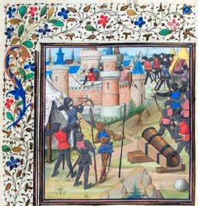 O cerco de Antioquia. Miniatura da História de William of Tyre, 1460s de Unbekannt