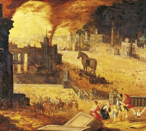 O cerco de Tróia, século XVII de Unbekannt