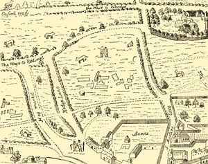 O local da Praça Leicester, 1881. de Unbekannt