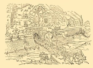 Os espanhóis capturam Antuérpia em sua longa luta com os holandeses, 1576, c1930. de Unbekannt