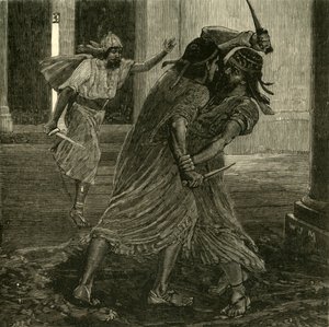 A luta entre Gomates e Gobryas, 1890. de Unbekannt