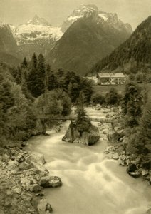 A ponte dos diabos de Teufelssteg, Lofer, Áustria, c1935. de Unbekannt