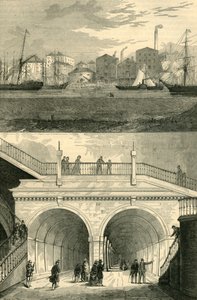 O túnel do Tamisa como apareceu quando foi aberto originalmente para o tráfego, c1872. de Unbekannt
