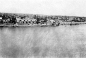 O rio Tigre do 31º hospital geral britânico, Bagdá, Mesopotâmia, Primeira Guerra Mundial, 1918 de Unbekannt