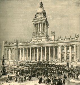A prefeitura: uma apresentação de banda ao ar livre, 1898. de Unbekannt