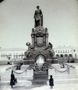 O monumento do czar Alexandre II em Samara, Rússia, década de 1890 de Unbekannt