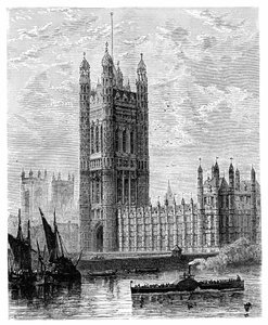 A Torre Victoria e as Casas do Parlamento, Londres, 1900 de Unbekannt
