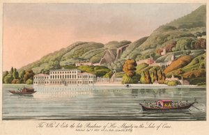 A Villa déste a residência tardia de Sua Majestade no Lago de Como, 1820. de Unbekannt