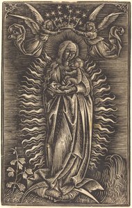 A Virgem Coroada por Dois Anjos, c. 1500. de Unbekannt