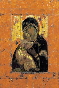 A Virgem de Vladimir, ícone bizantino, início do século XII de Unbekannt