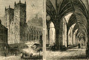 As torres e claustros ocidentais da abadia de Westminster, 1881. de Unbekannt