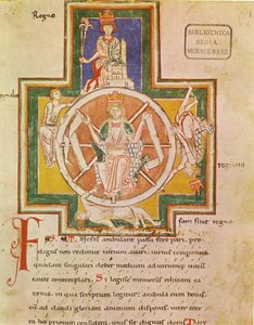 A roda da fortuna Rota Fortunae de Carmina Burana, ca 1230 de Unbekannt
