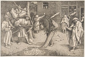 O homem selvagem ou o baile de máscaras de Orson e Valentim, 1566. de Unbekannt