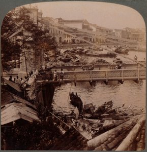 O centro do tráfego - Rio Singapura e Ponte Kavanagh, do escritório Surveyors, Singapura, 19 de Unbekannt