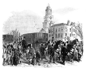 O transporte de ouro australiano das docas das Índias Orientais para o Bank of England, Londres, c1888 de Unbekannt