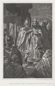 A coroação de Baldwin I no dia de Natal 1100, século XIX de Unbekannt