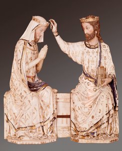 A coroação da Virgem. Escultura em marfim. Anónima. Século XII. de Unbekannt