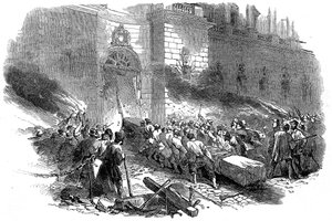 A multidão invadiu o Arsenal em Berlim, Revolução na Prússia, março de 1848 de Unbekannt