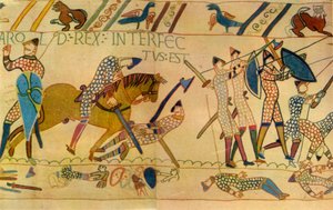 A morte de Harold na Batalha de Hastings, 1066, 1944. de Unbekannt