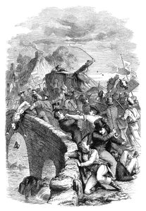 O tumulto eleitoral em Hawick, Scottish Borders, 1837 c1895 de Unbekannt