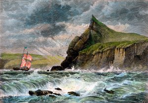 A entrada para o porto de Fowey, Cornualha, século XIX de Unbekannt