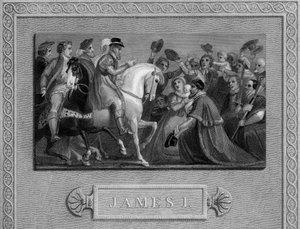 A entrada de Tiago I em Londres, c1603, século XIX de Unbekannt