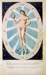 A forma feminina com símbolos astrológicos, 1790 de Unbekannt