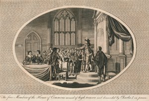 Os cinco membros da Câmara dos Comuns acusados de alta traição, 1642 1793 de Unbekannt