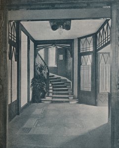 O piso e a escada da Casa Behrens, projetada por Peter Behrens, 1901 de Unbekannt