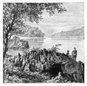 O rio Salwen, acima de Moulmein, Mianmar, 1895 de Unbekannt