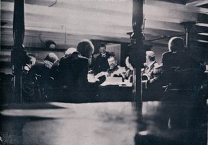 A cena da vitória durante a corte marcial de 1906 de Unbekannt