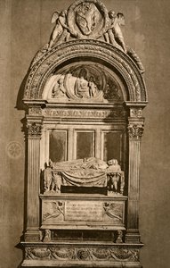 O túmulo de Leonardo Bruni c1369-1444, Basílica de Santa Croce, Florença, 1882 de Unbekannt