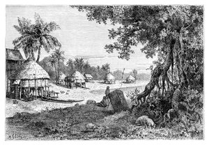 A vila de Sawi, Car-Nicobar, Ilhas Nicobar, Índia, 1895 de Unbekannt