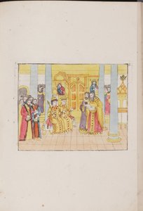 A cerimônia de casamento do czar Mikhail Feodorovich e Yevdokiya Lukyanovna, 1810 de Unbekannt