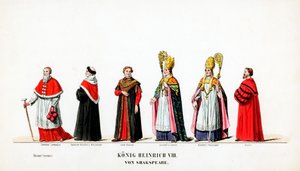Figurinos de teatro para peça de Shakespeares, Henrique VIII, século XIX de Unbekannt
